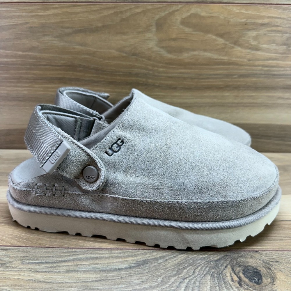 UGG Goldenstar Clogs Sand Womens 7.5 Suede Slingback Casual Modern Slip On